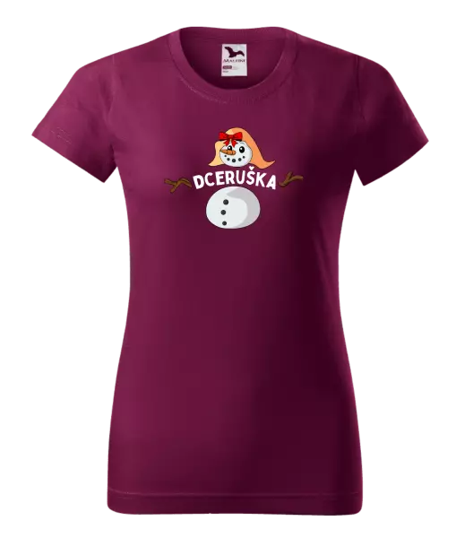 Dámské vánoční tričko Sněhulák dceruška