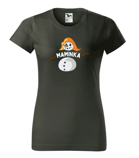 Dámské vánoční tričko Sněhulák maminka