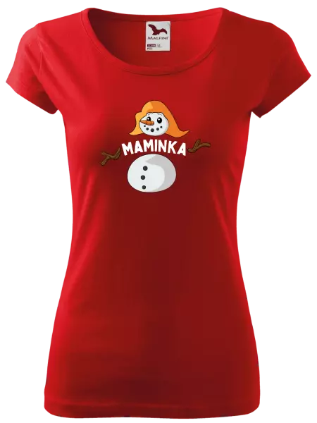 Dámské vánoční tričko Sněhulák maminka