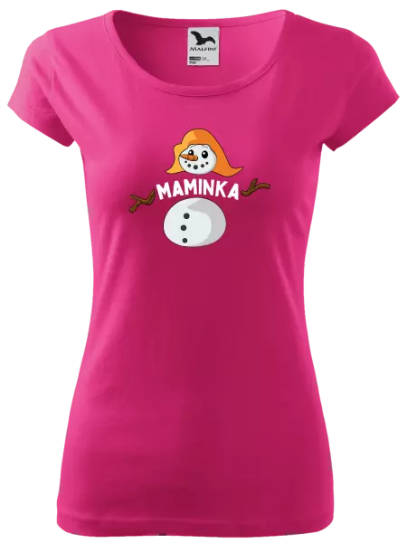 Dámské vánoční tričko Sněhulák maminka