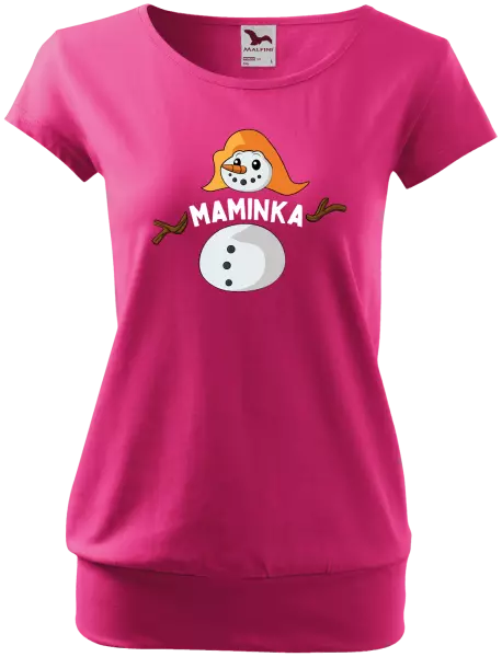 Dámské vánoční tričko Sněhulák maminka