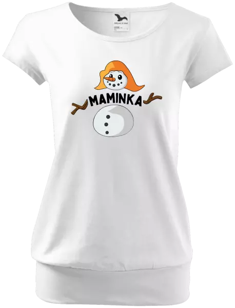 Dámské vánoční tričko Sněhulák maminka