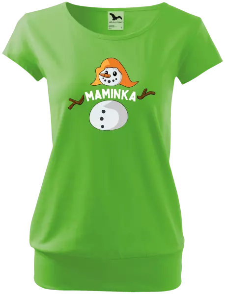 Dámské vánoční tričko Sněhulák maminka