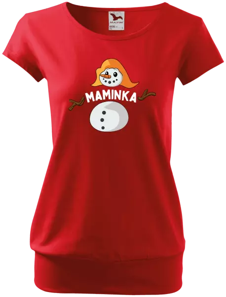 Dámské vánoční tričko Sněhulák maminka