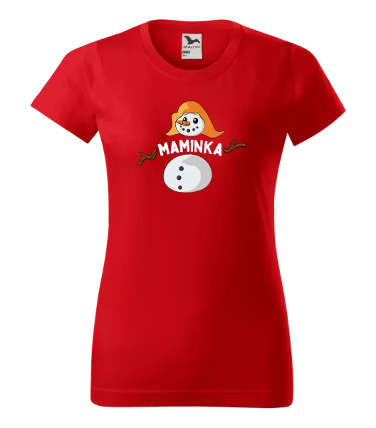 Dámské vánoční tričko Sněhulák maminka