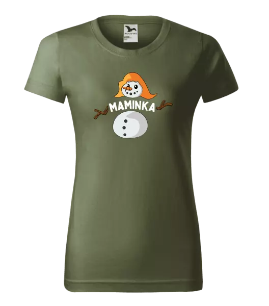 Dámské vánoční tričko Sněhulák maminka