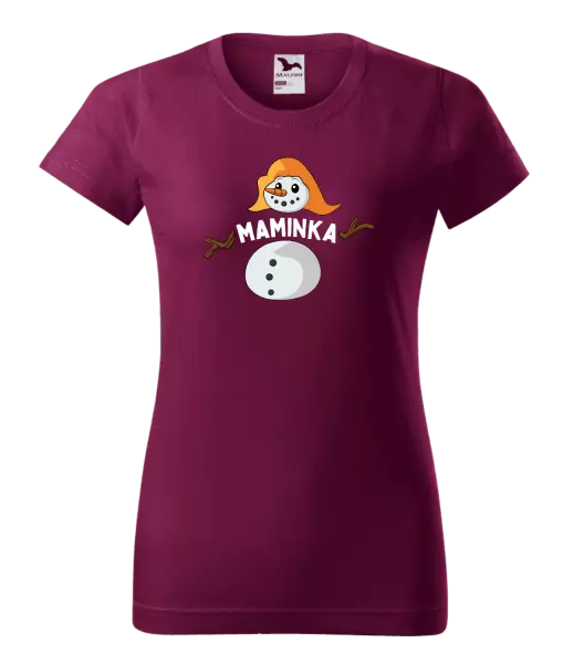 Dámské vánoční tričko Sněhulák maminka