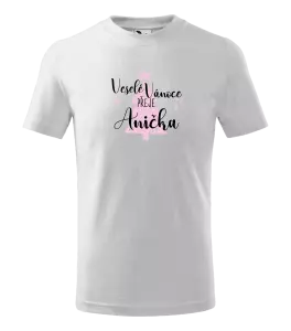 Dětské vánoční tričko Veselé Vánoce přeje - stromeček