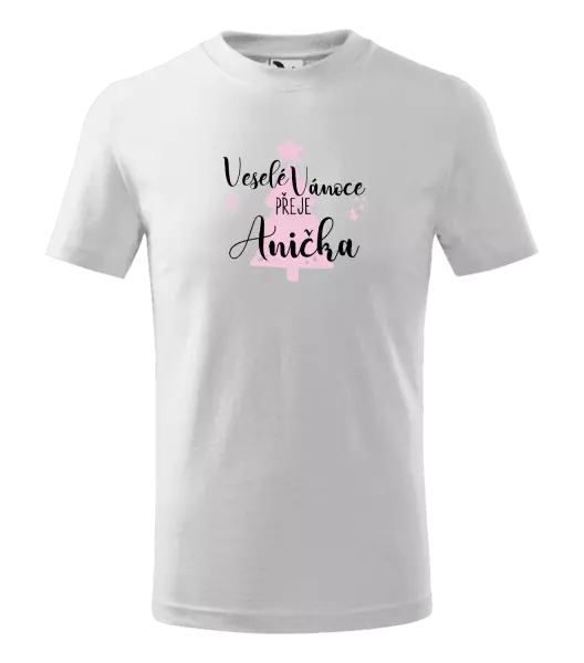 Dětské vánoční tričko Veselé Vánoce přeje - stromeček