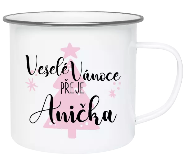 Vánoční plecháček Veselé Vánoce přeje - stromeček