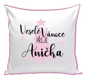 Vánoční polštář Veselé Vánoce přeje - stromeček