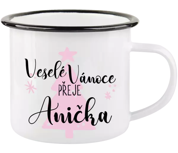 Vánoční plecháček Veselé Vánoce přeje - stromeček