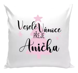Vánoční polštář Veselé Vánoce přeje - stromeček