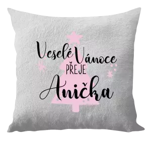 Vánoční polštář Veselé Vánoce přeje - stromeček