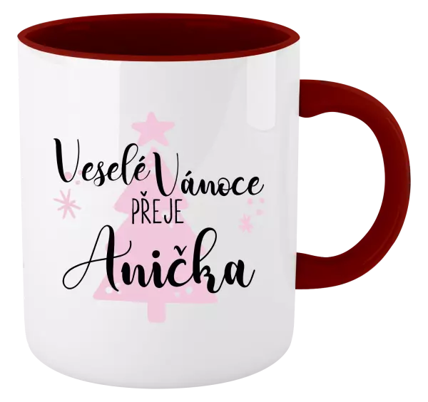 Vánoční hrnek Veselé Vánoce přeje - stromeček