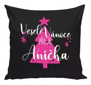 Vánoční polštář Veselé Vánoce přeje - stromeček