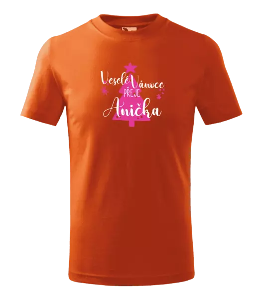 Dětské vánoční tričko Veselé Vánoce přeje - stromeček