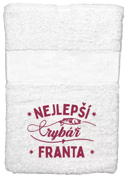 Ručník (50x100 cm) Nejlepší rybář se jménem