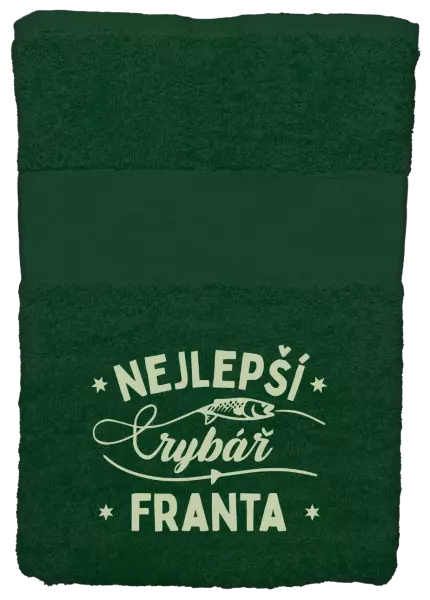 Ručník (50x100 cm) Nejlepší rybář se jménem