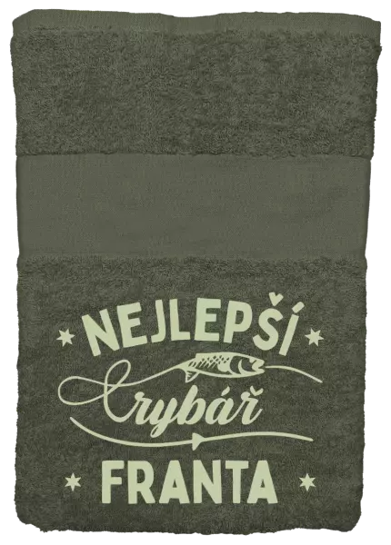 Osuška (100x150 cm) Nejlepší rybář se jménem