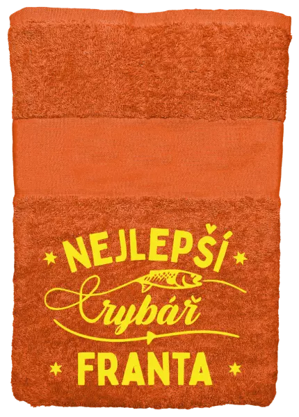 Osuška (100x150 cm) Nejlepší rybář se jménem