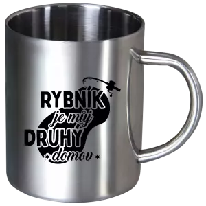 Nerezový hrnek Rybník je můj druhý domov