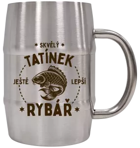 Nerezový chladicí půllitr Skvělý tatínek a ještě lepší rybář
