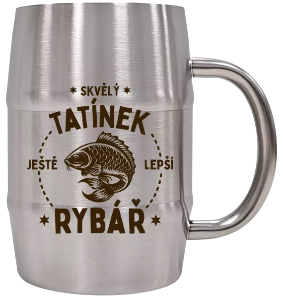 Nerezový chladicí půllitr Skvělý tatínek a ještě lepší rybář