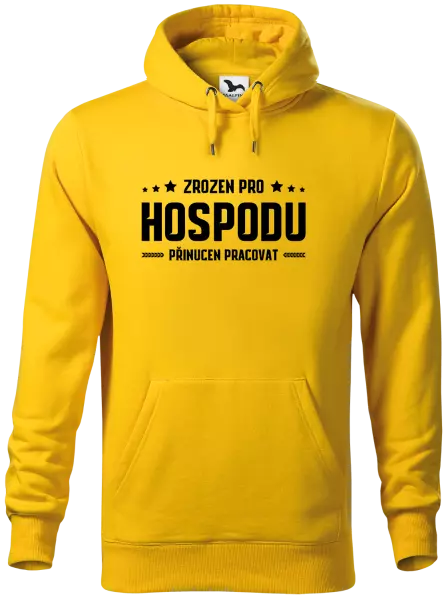 Pánská mikina Zrozen pro hospodu, přinucen pracovat
