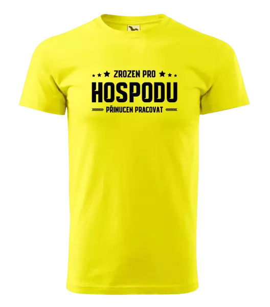 Pánské tričko Zrozen pro hospodu, přinucen pracovat