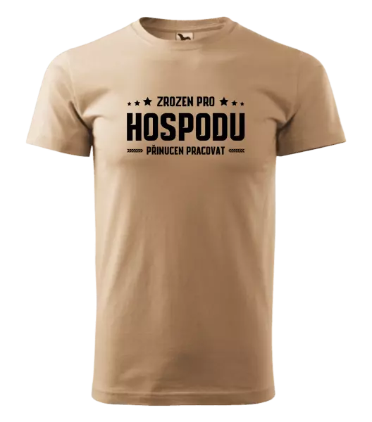Pánské tričko Zrozen pro hospodu, přinucen pracovat