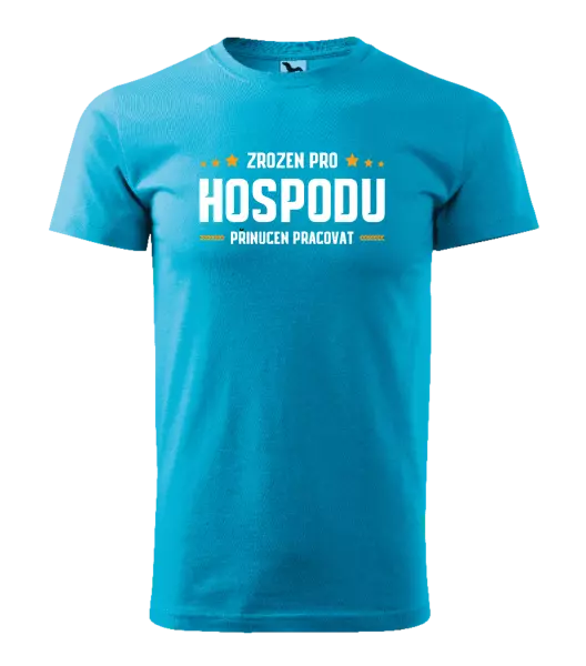 Pánské tričko Zrozen pro hospodu, přinucen pracovat
