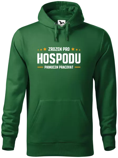 Pánská mikina Zrozen pro hospodu, přinucen pracovat