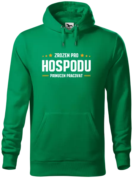 Pánská mikina Zrozen pro hospodu, přinucen pracovat