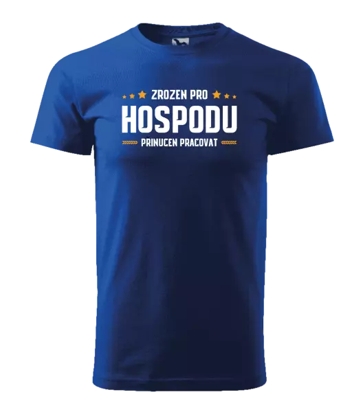 Pánské tričko Zrozen pro hospodu, přinucen pracovat