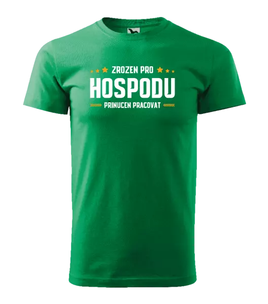 Pánské tričko Zrozen pro hospodu, přinucen pracovat