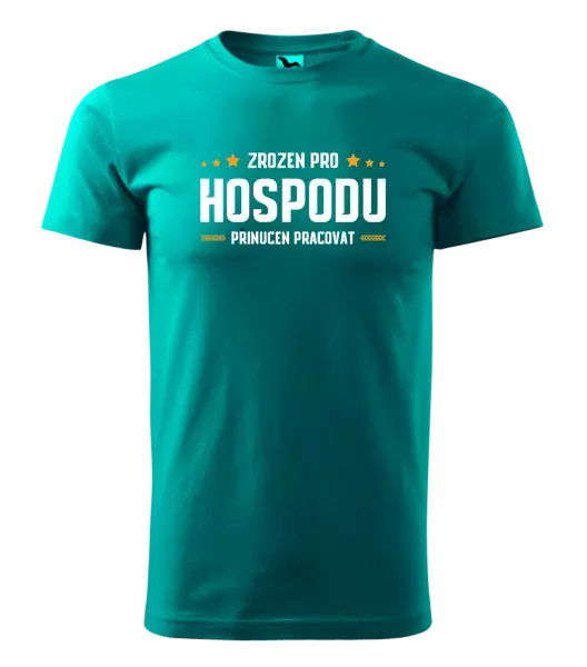 Pánské tričko Zrozen pro hospodu, přinucen pracovat