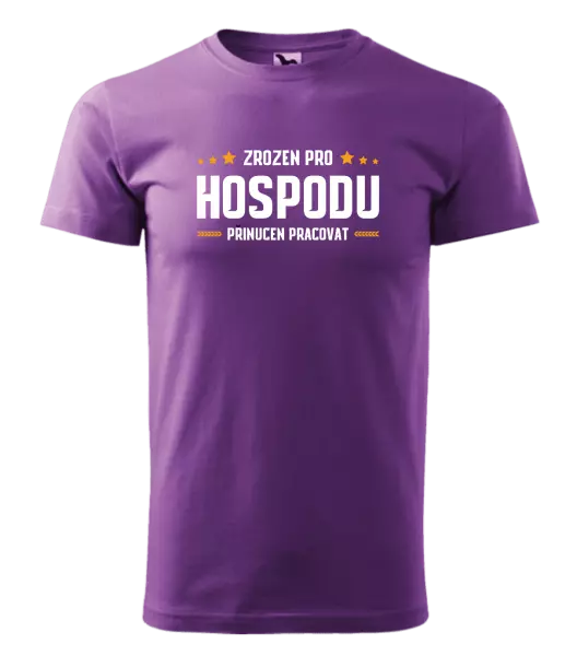 Pánské tričko Zrozen pro hospodu, přinucen pracovat