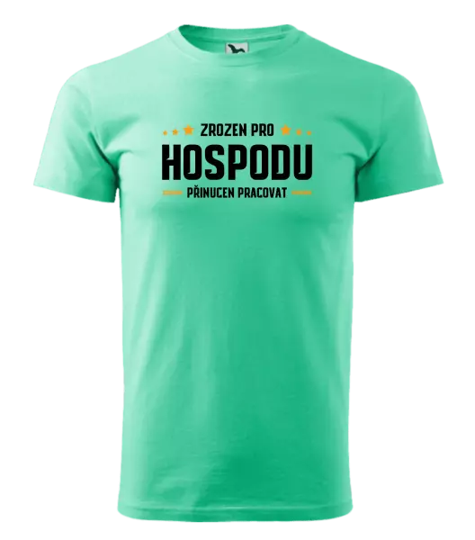 Pánské tričko Zrozen pro hospodu, přinucen pracovat