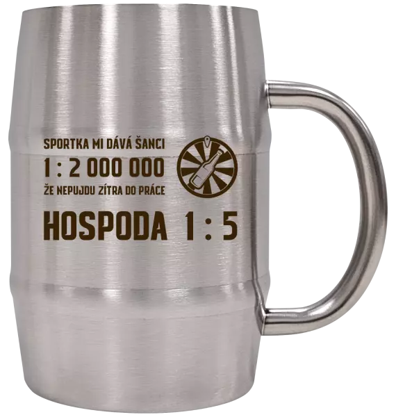 Nerezový chladicí půllitr Sportka mi dává šanci, že nepůjdu do práce