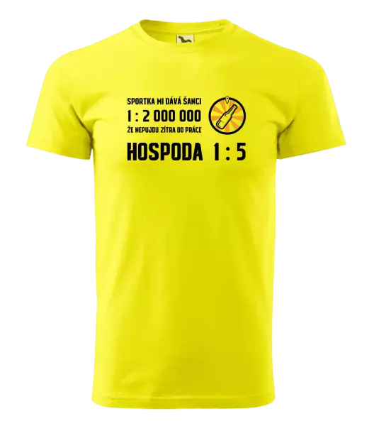 Pánské tričko Sportka mi dává šanci, že nepůjdu do práce
