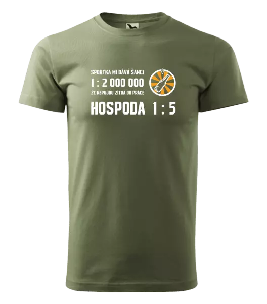 Pánské tričko Sportka mi dává šanci, že nepůjdu do práce