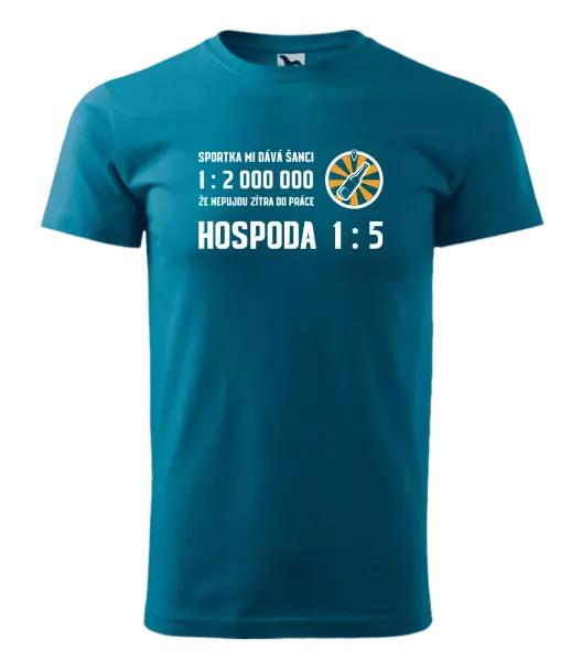 Pánské tričko Sportka mi dává šanci, že nepůjdu do práce