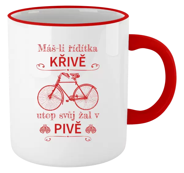 Hrnek Máš-li řídítka křivě, utop svůj žal v pivě