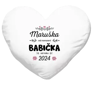 Polštář Jméno od narození, babička od roku