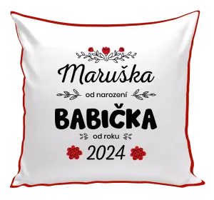 Polštář Jméno od narození, babička od roku