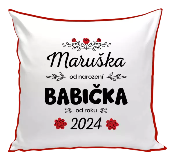 Polštář Jméno od narození, babička od roku