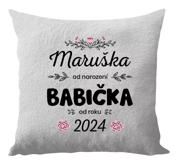Polštář Jméno od narození, babička od roku