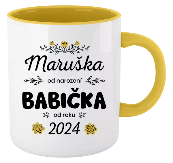 Hrnek Jméno od narození, babička od roku