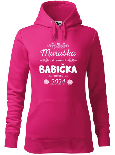 Dámská mikina Jméno od narození, babička od roku